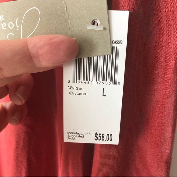 NWT Joan Vass Size L Rust Asymmetrical Tunic Top - Picture 7 of 9